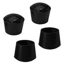 sourcing map 4pcs Leg Caps Tips 25mm 1 Inch Anti Slip Rubber Furniture Table Feet Cover Floor Protector Reduce Noise Prevent Scratches Black