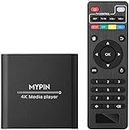 MYPIN HDMI Multimedia Player, 4K@30Hz Digital Media Player HDMI/AV-Ausgang PPT MKV AVI RMVB RM für HDTV mit Fernbedienung unterstützt USB-Laufwerke und SD-Karten USB-Maus