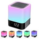 Bedside Lamp with Alarm Clock Bluetooth Speaker, Night Light Bedroom Decor RGB Color Changing Table Lamp, Gifts for Teenage Girls, Boys, Gifts for Women, Kids Birthday Presents Xmas Gifts for her