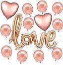 AMFIN® (Pack of 13) Romantic Decoration Balloon/Love Foil Balloon/Photo shoot Valentine Combo/Anniversary Love Balloon/Love decoration items/Birthday Decorations Love Theme