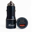 XTOUCH 125W All Metal PD Quick Charger, 2 Port Fast Car Charger -Type C and USB Output |Compatible iPhone 15 14 13 12 11 Pro Max X XR XS 8 Plus 6s, iPad, SG S23 S22 S21 S10 Plus Black