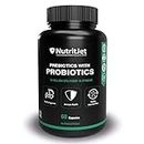 NutritJet Probiotics Supplement 30 Billion CFU For Women & Men with 16 Strains - Probiotic Supplement with Prebiotic Good For Digestive, Gut health, Immunity - 60 Vegetarian Capsules