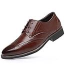 Leather boots men's suit shoes business leather shoes lace-up shoes patent leather wedding men's shoes classic smooth leather all-season shoes men's shoes business shoes, black, 9 UK