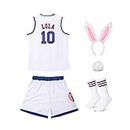OTHERCRAZY Women Basketball Jersey Lola #10 Costumes Halloween Bunny Cosplay Sports Top & Shorts Set with 3pcs Accessories Outfit Small LOSET4965932