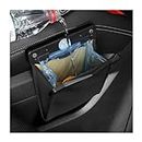 CGEAMDY Car Trash Bin, Waterproof PU Garbage Can, Hanging Trash Can Organizer for Car Door Back Seat, Multipurpose Mini Portable Waste Bin With Rubbish Bag for SUV Truck Kitchen Office (Black)