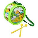Ratna's Rhythm Musical Drum Junior Jungle Print Musical Instrument Toy Drum Set with 2 Sticks & Hanging Strap for Toddlers, Kids