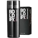 BOLDIFY Hair Fibers for Thinning Hair (LIGHT BROWN) - 28g Bottle - Undetectable & Natural Hair Filler Instantly Conceals Hair Loss - Hair Powder Thickener, Topper for Fine Hair for Women & Men