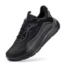 FitVille Men's Wide Road Running Shoes Lightweight Slip on Sneakers Breathable Wide Athletic Shoes - Cloud Jogger V3 (11 X-Wide, Black)