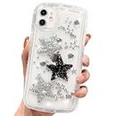 HZLFCZL Funda Compatible con iPhone 11 Dulce Caricatura Brillante 3D Estrellas Cristal Cute Clear Diseño Mujer Niña Kawaii TPU Sparkly Phone Case for iPhone 11-Clear