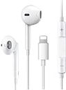 Écouteurs filaires pour iPhone, écouteurs intra-auriculaires avec son stéréo (microphone intégré et contrôle du volume) compatibles avec iPhone 14/13/13Pro Max/SE/12/12Pro/11/XR/XS/8/7/7Pro