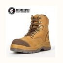 ROCK ROOSTER Kimberly Tan 7" Steel Toe Safety High Leg Lace Up Leather Boots