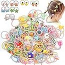 Kids Hair Bands Rubber Bands for Baby Girls Toddlers With Cartoon Characters,animal,fruit Characters Stickers Fancy Design Elastic Bands Hair Accessories for kids (PACK OF 40 PCS(20 PAIR))