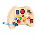 Clapstore Toys Busy Board Game Pad V2 with LED Light, Sensory Toys for Toddlers, Kids, Montessori Toys with Toggle Switch, Travel Toys for Educational Activities for 1-6 Year Old Boys & Girls