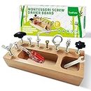 Montessori Toys for 3+ year old, Montessori Screwdriver Board, Kids Wooden Toys, Fine Motor Skills Toys, Sensory Toys for Toddlers, Preschool Learning Toys for Toddler Travel