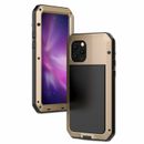 For iPhone 15 14 13 12 11 X 8 7 6 5 SE Metal Aluminum Gorilla Glass Case