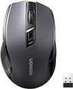 UGREEN Wireless Computer Mouse for PC Ergonomic Mouse Laptop Mouse 2.4G with 4000 DPI 6 Buttons Auto-Sleep Mode USB Mouse Mac Mode Compatible with Laptop PC Mac Computer Chromebook MacBook, Dark Grey