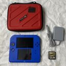 Nintendo 2DS Handheld Console Blue w/ Charger Case 4 GB SD Card NO Stylus Works