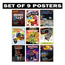 Set di 9 poster da parete arcade - poster videogiochi vintage per arredamento camera ragazzi