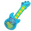 HALO NATION® Gear Guitar Light Sound Rotating Gears Musical Guitar Toy for Kids 2-5 Years Old Piano Guitar Musical Instrument Toy Battery Operated Toy Guitar Blue