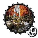 Bottle Opener,Clear Waterfall Birch Forest Beer Openers,Fridge Magnet，Home and Office Decoration Magnetic Sticker 3.1in