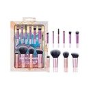 Real Technique Travel Fantasy Mini Brush Kit, Makeup Brushes For Eyeshadow, Highlight, Contour, Powder, and Concealer, Travel-Sized Brushes and Cosmetic Bag, Synthetic Bristles, 11 Piece Set