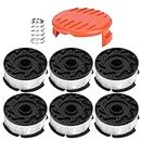 Spools Replacement, Practical Durable 6Pcs Trimmer Replacement Spool Cap, Lawn Mower Parts for Black+Decker Af100 Automatic Winding Garden Accessories