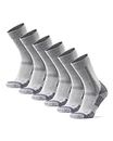 DANISH ENDURANCE 3-Pack Merino Wool Hiking Socks, Anti-Blister Padding, Moisture-Wicking, for Men, Women & Kids, Light Grey, Medium