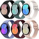 Higgs 6 Pack Strap Compatible with Samsung Galaxy Watch 6/5/4 40mm 44mm/Watch 5 Pro 45mm/Galaxy Watch 4 Classic 42mm 46mm Men and Women, Soft Silicone Adjustable Sport Straps