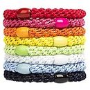 J.CARP 8Pcs Mixed color Hair Ties for Women Girls, Elastics Hair Bands Ponytail Holders, No Damage No Crease Hair Elastics, Perfect for Girls and Women with Thick or Curly Hair, Style 5