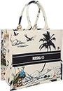 Lyrovo Canvas Tote Bag for Women Purse Handbag (Natural)