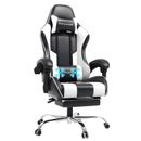 Gaming Chair, Massage Ergonomic Computer Chair with Footrest and Lumbar