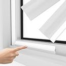 10Feet Window Draft Stopper Seal Strip, Self Adhesive Window Foam Weather Stripping Top and Side Door Seal Strip, Soundproof Window Insulation for Winter, Window Bottom Sweep Noise Blocker (White)
