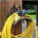 Garden Hose Holder Metal Sturdy Decorative Wall Mounted Garden Water Pipe Organizer - Cast Iron, Euro Style Retro Home Wall Decor, Painted Duck Design
