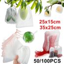 50/100 Reusable Fruit Net Bags Fruit Vegetable Plant Crop Durable Cover Bags
