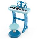 Costway Kids Piano Keyboard 37-Key Kids Toy Keyboard Piano with Microphone for 3+ Kids-Blue