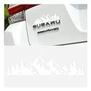 Snow Mountain Tree Stickers for Car, 7" Mountains Graphic Logo Decals, Premium Badge Decals for Car Trunk Tailgate Emblem, Auto Decoration Accessories Universal for Truck, SUV, Laptop, Wall (White)