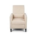Christopher Knight Home 309294 Alexis Contemporary Fabric Push Back Recliner, Beige, Dark Brown