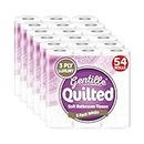 Gentille Quilted Bathroom Tissue | Luxury 3-Ply Toilet Paper | Soft, Strong, & Sustainable | Made in The UK | 54 Rolls