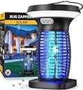 Solar Bug Zapper, Cordless Mosquito Zapper for Outdoor Indoor, USB Rechargeable Night Bug Lights Fly Zapper, IP44 Waterproof Electric Mosquito Killer Lamp for Home, Backyard, Patio, Camping