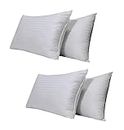 TrueCloud Rectangular 16x24 Inches Cushion, Set of 4, Bed Striped Pillows for Sleeping 4 Pack, Standard Size Pillows, Top-end Microfiber Cover for Side Stomach Back Sleepers - White Stripe