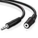 ikis 3.5mm Male to Female Stereo Aux Extension Cable Compatible with Headphone, Mobile Phone, Car Stereo, Home Theatre & More,Black,1pc Pack. (1.5 Meter)