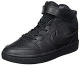Nike Big Kid's Court Borough Mid 2 Sneakers, Black/Black-Black, 7 M US, 7 Big Kid, Black/Black - Black, 7 Big Kid