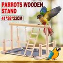 Parrots Wooden Stand Bird Play Activity Center Playground Ladder Perch Gym AU