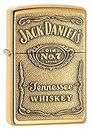 Zippo Jack Daniel's Tennessee Whiskey High Polish Brass Emblem Design Pocket Lighter Windproof Stylish Metal Body Eco Environment-Friendly Unique Stylish Travel Friendly