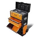 Nuovo pacchetto DNA MOTORING 633 mm x 490 mm x 230 mm 3 livelli impilabili mano separata caso attrezzi carrello set arancione (TOOLS-10004)