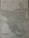 1897 Der Balkan Original antike Karte von A & C schwarz