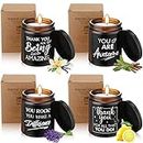 Sumind 4 Pcs Thank You Candle Scented Candle 7 oz Thank You Gifts Vanilla Candles Inspirational Jar Candles Appreciation Gifts for Women Men Teacher Friend Nurses Birthday Home Decor (Brown)