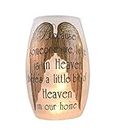 Stony Creek Heaven in Our Home 7" Pre-Lit Bereavement Glass Vase (Gold Wings)