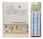 Coladera La Biblia Catolica Latinoamericana Letra Grande Edicion Cartone en Español con Señalador Biblico - The Latin American Catholic Bible Spanish Edition with Bookmarks (White)