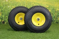 (Set of 2) 15x6.00-6 Tires & Wheels 4 Ply for Lawn & Garden Mower Turf Tires 